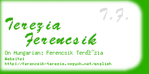 terezia ferencsik business card